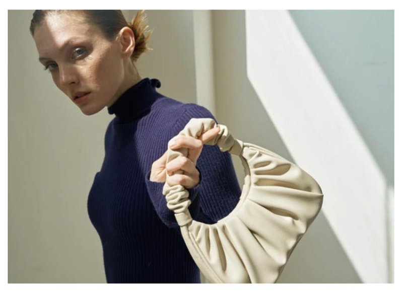 画像14: Woman’s wrinkle decoration hand bag shoulder armpit bag  tote Messenger Bag ギャザートート ショルダーバッグ (14)