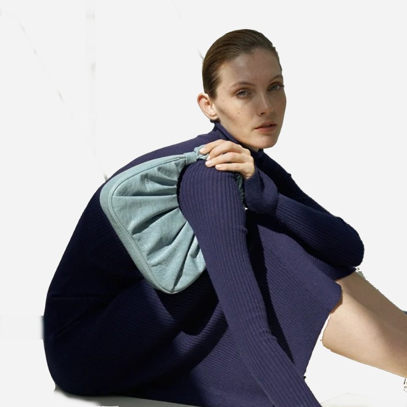 画像15: Woman’s wrinkle decoration hand bag shoulder armpit bag  tote Messenger Bag ギャザートート ショルダーバッグ (15)