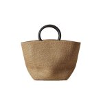 画像1: Woman’s straw woven super-capacity beach vacation handbag  ストロー織りかごバッグ (1)