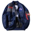 画像2: NASA MA-1 Military Flight Jacket Long-Sleeve Air Force Moto Street Coat　NASA MA-1ミリタリーフライトジャケット　ジャケットユニセッ クス男女兼用ジャケット　コート (2)