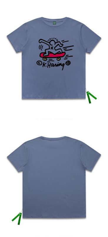 画像13:  hand-painted skateboard oversize loose T-shirt　　スケートボードペイントショートスリーブTシャツユニセックス男女兼用 (13)