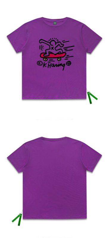 画像8:  hand-painted skateboard oversize loose T-shirt　　スケートボードペイントショートスリーブTシャツユニセックス男女兼用 (8)