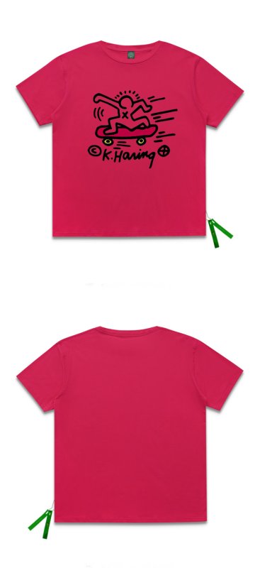 画像9:  hand-painted skateboard oversize loose T-shirt　　スケートボードペイントショートスリーブTシャツユニセックス男女兼用 (9)