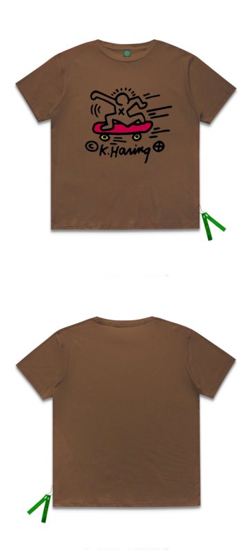 画像3:  hand-painted skateboard oversize loose T-shirt　　スケートボードペイントショートスリーブTシャツユニセックス男女兼用 (3)