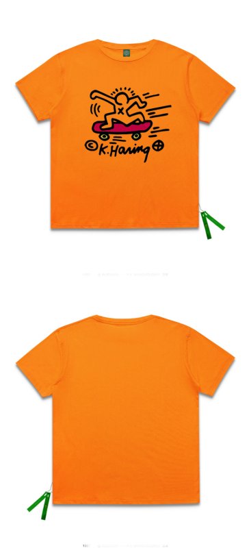 画像7:  hand-painted skateboard oversize loose T-shirt　　スケートボードペイントショートスリーブTシャツユニセックス男女兼用 (7)