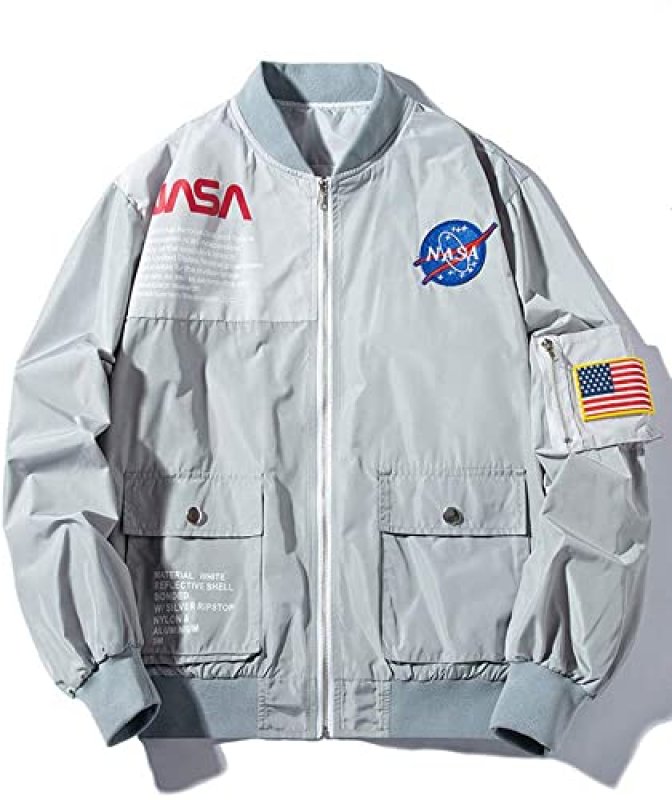 NASA MA-1 Military Flight Jacket Long-Sleeve Air Force Moto