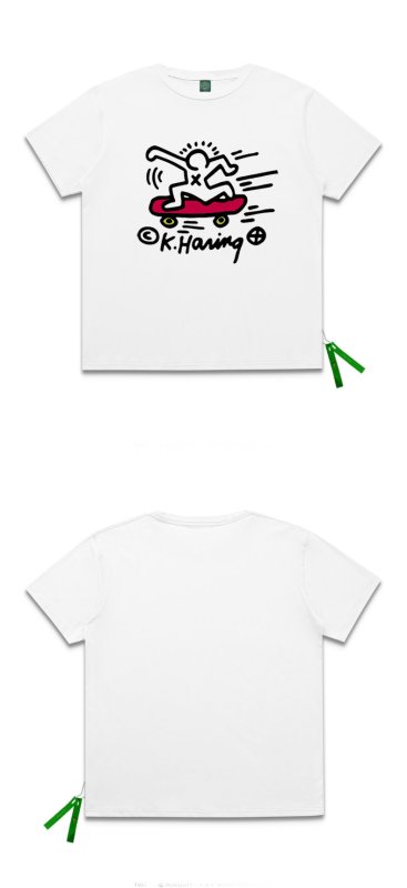 画像18:  hand-painted skateboard oversize loose T-shirt　　スケートボードペイントショートスリーブTシャツユニセックス男女兼用 (18)