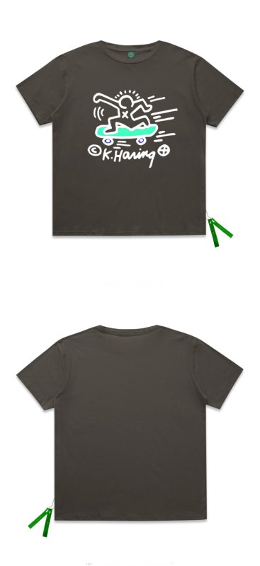 画像14:  hand-painted skateboard oversize loose T-shirt　　スケートボードペイントショートスリーブTシャツユニセックス男女兼用 (14)