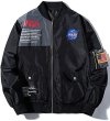 画像3: NASA MA-1 Military Flight Jacket Long-Sleeve Air Force Moto Street Coat　NASA MA-1ミリタリーフライトジャケット　ジャケットユニセッ クス男女兼用ジャケット　コート (3)