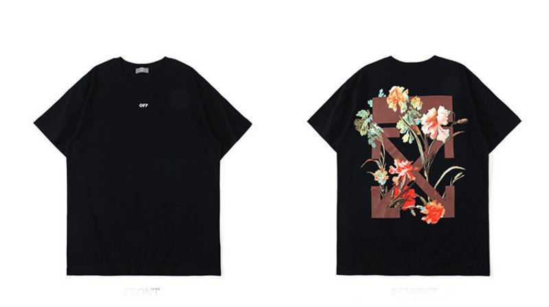 画像4: Flower Arrow Print printing men's short-sleeved T-shirt フラワーアロープリントTシャツユニセックス男女兼用 (4)