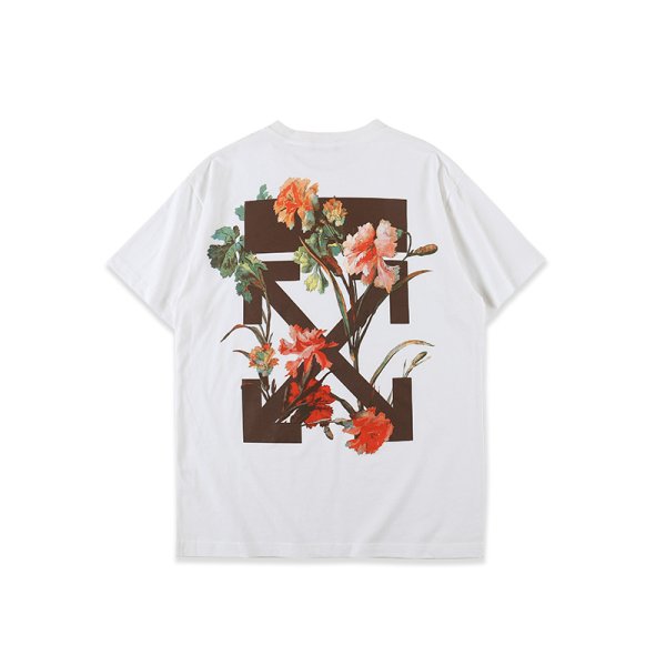 画像1: Flower Arrow Print printing men's short-sleeved T-shirt　フラワーアロープリントＴシャツユニセックス男女兼用 (1)