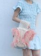 画像9: Woman’s Feather Pearl Decoration Ostrich Fur Straw Bag   リアルフェザーパールデコレーションかご　籠ストローバック　トート ハンドバック　 (9)