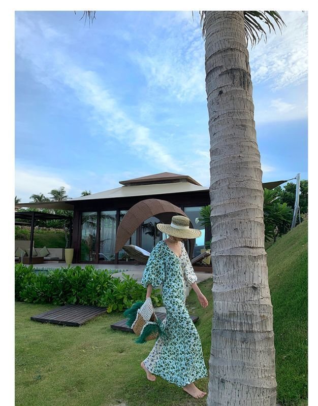 画像14: Woman’s Feather Pearl Decoration Ostrich Fur Straw Bag   リアルフェザーパールデコレーションかご　籠ストローバック　トート ハンドバック　 (14)