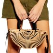 画像7: Woman’s Natural roll rattan bamboo bag      ナチュラルロールバンブートートショルダーかご　籠ハンドバック　 (7)