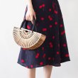 画像6: Woman’s Natural roll rattan bamboo bag      ナチュラルロールバンブートートショルダーかご　籠ハンドバック　 (6)