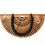 画像2: Woman’s Natural roll rattan bamboo bag      ナチュラルロールバンブートートショルダーかご　籠ハンドバック　 (2)