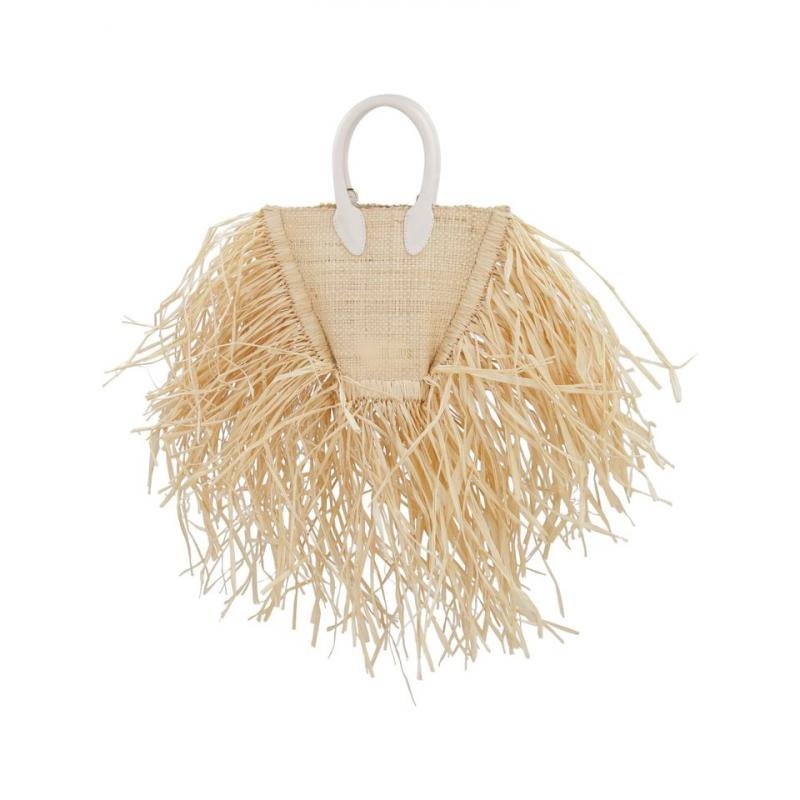 画像10: Woman’s Natural portable messenger bag fringed woven bag    フリンジ トートショルダーかご 籠ハンドバック  (10)