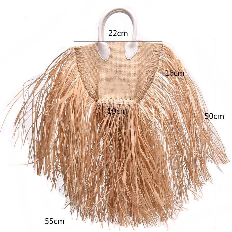 画像13: Woman’s Natural portable messenger bag fringed woven bag    フリンジ トートショルダーかご 籠ハンドバック  (13)