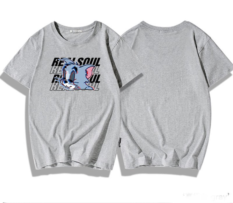 画像11: men's Tom &Jerry  loose short-sleeved T-shirt トム&ジェリーオーバーサイズ半袖Tシャツユニセックス男女兼用 (11)