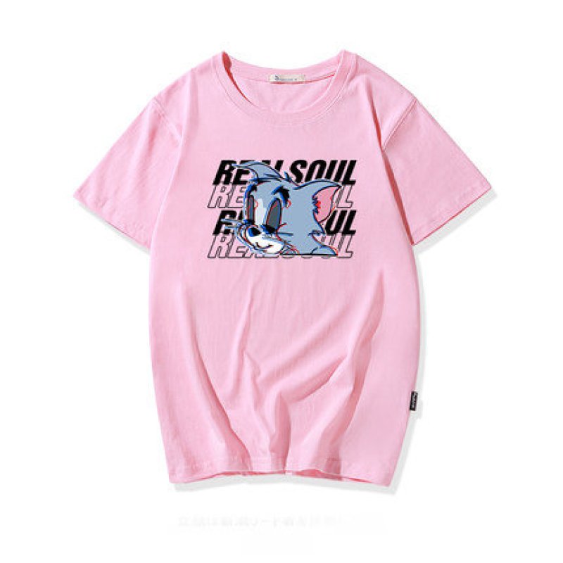 画像6: men's Tom &Jerry  loose short-sleeved T-shirt トム&ジェリーオーバーサイズ半袖Tシャツユニセックス男女兼用 (6)