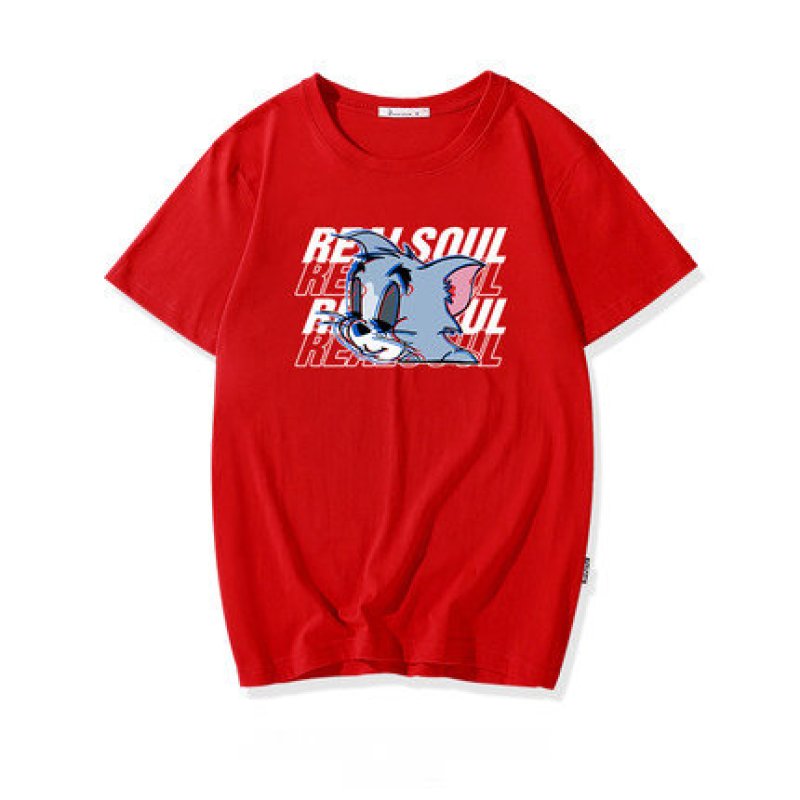 画像7: men's Tom &Jerry  loose short-sleeved T-shirt トム&ジェリーオーバーサイズ半袖Tシャツユニセックス男女兼用 (7)