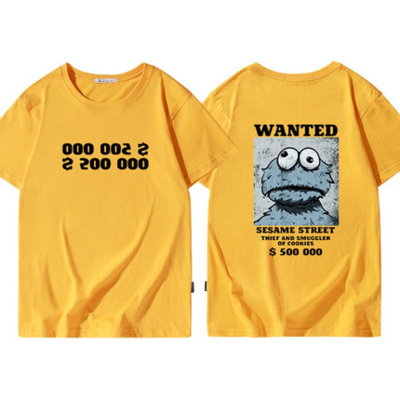 画像8: men's SWAK short-sleeved  loose short-sleeved T-shirt 　　セサミストリートオーバーサイズ半袖Ｔシャツユニセックス男女兼用 (8)