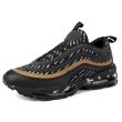 画像3:  men's mesh breathable full palm air cushion shock absorption  sneaker  shoes　メッシュフルパームエアクッションレースアップレザースニーカー　 (3)