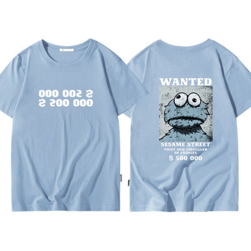 画像4: men's SWAK short-sleeved  loose short-sleeved T-shirt 　　セサミストリートオーバーサイズ半袖Ｔシャツユニセックス男女兼用 (4)