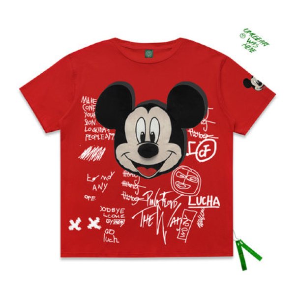 画像1: men's Disney  Mickey Mouse  short-sleeved T-shirt　ディズニーミッキーマウスオーバーサイズ半袖Ｔシャツユニセックス男女兼用 (1)