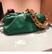 画像3: Woman’s Real Leather Chain Pouch Cluch Bag 本革チェーンハンドル付き ポーチ クラッチ バッグ ハンドバッグ　 (3)