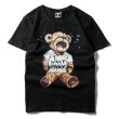 画像2: Men's grandfather crying bear short-sleeved T-shirt     クライングベアプリント  オーバーサイズ 半袖Tシャツユニセックス 男女兼用 (2)