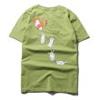 画像3: Men's paragraph Kanye middle finger cat canned cat cotton short-sleeved T-shirt  キャットプリント  オーバーサイズ 半袖Tシャツユニセックス 男女兼用 (3)