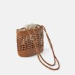 画像4: Woman’s Leather Woven Bucket Bag Handbag　レザー織りバケットショルダーバッグ　ハンドバッグ　 (4)