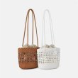 画像6: Woman’s Leather Woven Bucket Bag Handbag　レザー織りバケットショルダーバッグ　ハンドバッグ　 (6)