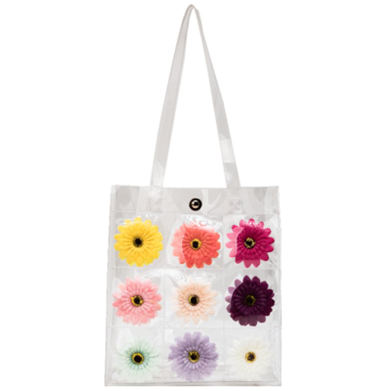画像3: Woman’s  flower small fresh wild PVC transparent shoulder portable jelly bag   フラワーフレッシュPVC透明ショルダーポータブルゼリーバッグハンドバッグ  (3)