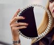 画像2: Woman’s  belt diamond round clutch bag　ベルトダイヤモンドラウンドクラッチバッグダイヤモンドディナーバッグ ポーチ クラッチ バッグ ハンドバッグ　 (2)