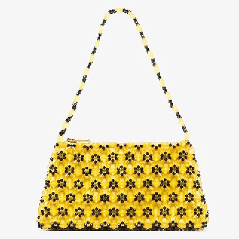 画像8: Woman’s flower beaded handbag crystal shoulder underarm bag 花フラワービーズクリスタルショルダクラッチ トートハンドバッグ  (8)