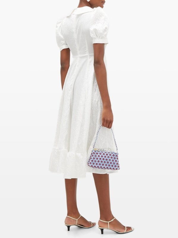 画像5: Woman’s flower beaded handbag crystal shoulder underarm bag 花フラワービーズクリスタルショルダクラッチ トートハンドバッグ  (5)