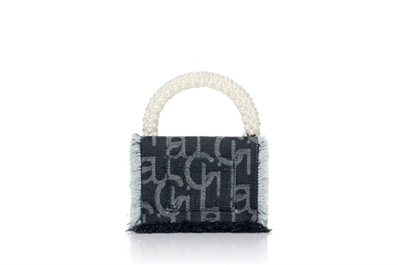 画像11: Woman’sdenim printed letters pearl hand change single shoulder cap mini  bag　デニムプリントレターパールハンドチェンジシングルショルダーキャップミニバッグ (11)