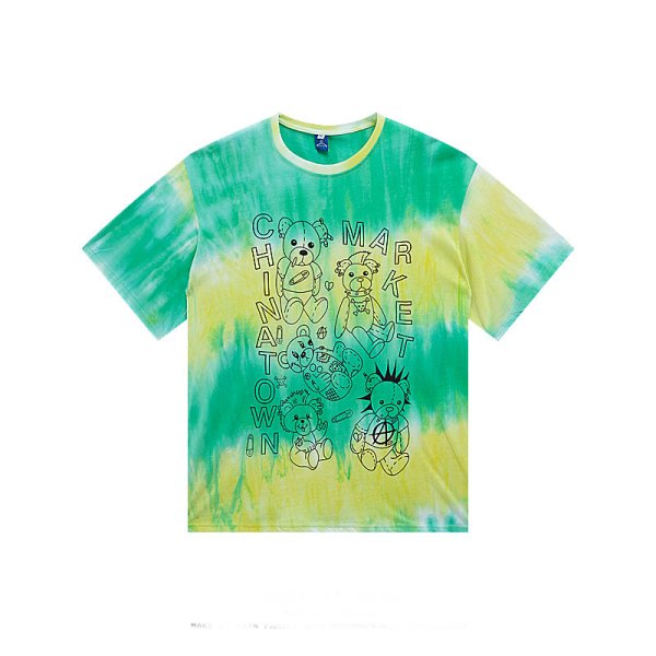 画像1: gradient tie-dye loose t-shirt men and women short-sleeved T-shirt   グラデーションタイダイオーバーサイズ 半袖Tシャツユニセックス 男女兼用 (1)