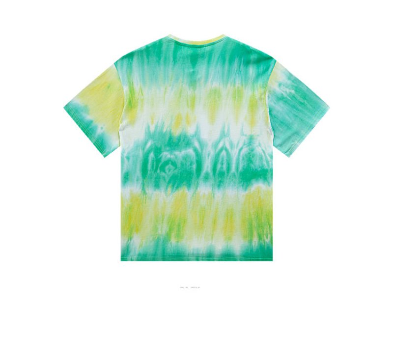 画像4: gradient tie-dye loose t-shirt men and women short-sleeved T-shirt   グラデーションタイダイオーバーサイズ 半袖Tシャツユニセックス 男女兼用 (4)
