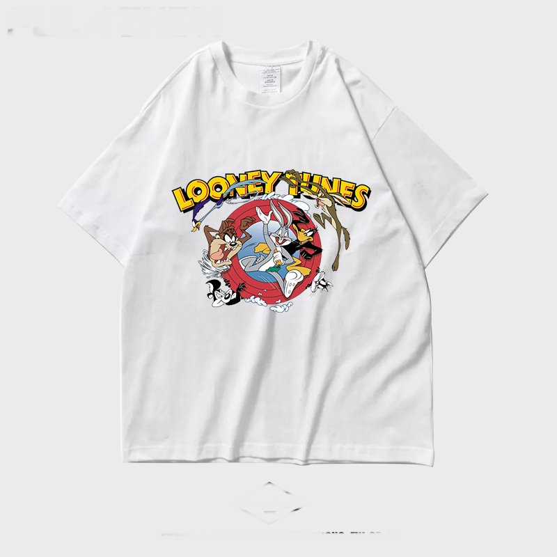 画像4: looney tunes rabbit myna t-shirt Unisex short-sleeved T-shirt    ルーニーチューン プリント オーバーサイズ 半袖Tシャツユニセックス 男女兼用 (4)