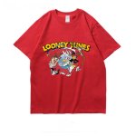 画像6: looney tunes rabbit myna t-shirt Unisex short-sleeved T-shirt    ルーニーチューン プリント オーバーサイズ 半袖Tシャツユニセックス 男女兼用 (6)