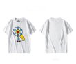 画像4: cute sun flower pattern bird  short-sleeved T-shirt    　太陽のフラワーバードプリント半袖Tシャツ オーバーサイズ ユニセックス 男女兼用 (4)