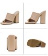 画像2: women's open-toed square head high-heeled shoes toe sandals  オープンスクエアヘッドハイヒールサンダル　ミュール (2)