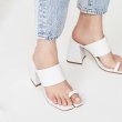 画像2: women's square head toe high heel split toe sandals    スクエアヘッドつま先のハイヒールスプリットトゥサンダルiミュール (2)