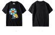 画像3: cute sun flower pattern bird  short-sleeved T-shirt    　太陽のフラワーバードプリント半袖Tシャツ オーバーサイズ ユニセックス 男女兼用 (3)