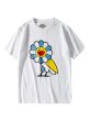 画像2: cute sun flower pattern bird  short-sleeved T-shirt    　太陽のフラワーバードプリント半袖Tシャツ オーバーサイズ ユニセックス 男女兼用 (2)