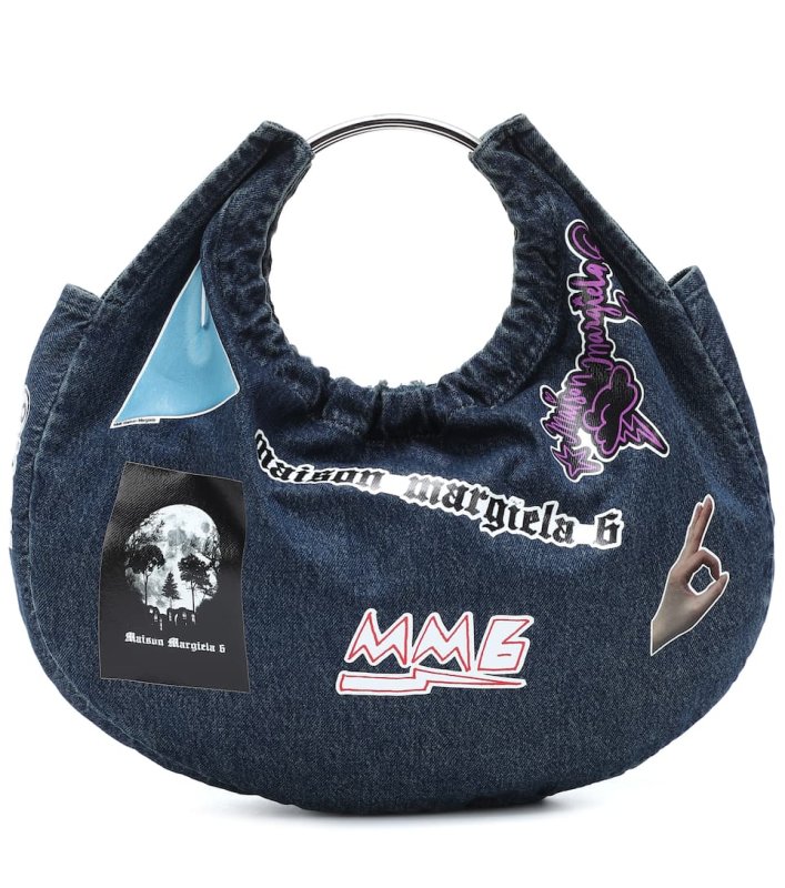 画像3: Woman’s denim new ring hand bag printing graffiti fold female bag shopping basket bag   デニムグラフィックリングショルダーバッグ トートバッグ (3)
