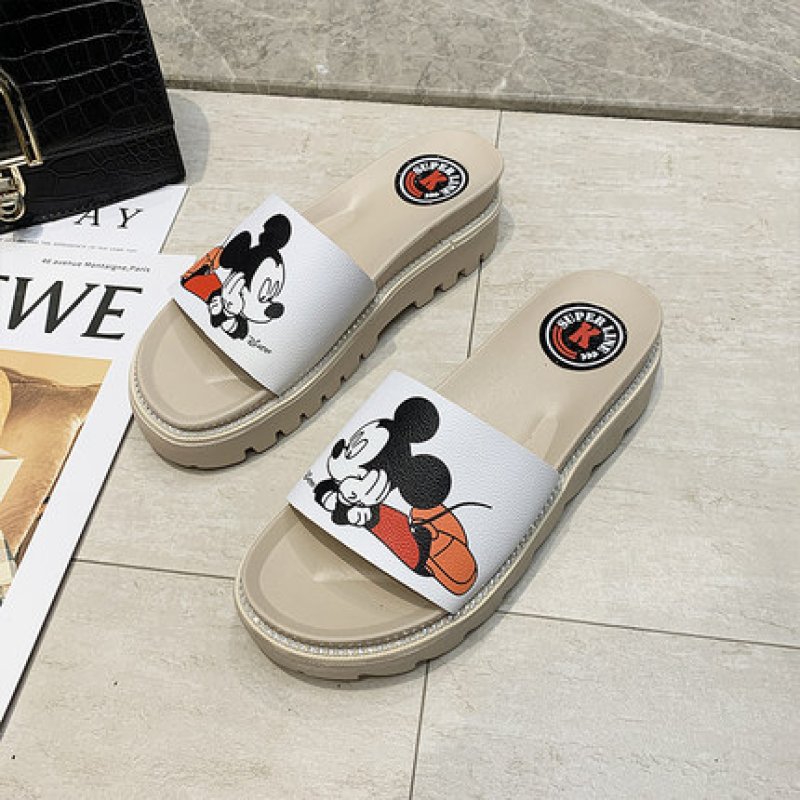 画像5: women's Mickey mouse flatbed sandals  slippers  ミッキーマウスベットフットフラットサンダル ミュール (5)